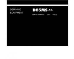 Komatsu Bulldozers Model D85Ms-15 Shop Service Repair Manual - S/N 1001-UP