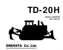 Komatsu Bulldozers Model Td-20H Owner Operator Maintenance Manual - S/N 5201-UP