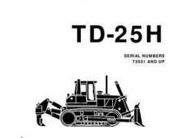Komatsu Bulldozers Model Td-25H Owner Operator Maintenance Manual - S/N 73001-UP