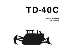 Komatsu Bulldozers Model Td-40C Owner Operator Maintenance Manual - S/N 1501-UP