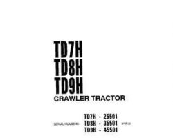 Komatsu Bulldozers Model Td-7H Shop Service Repair Manual - S/N 25501-UP