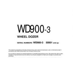 Komatsu Bulldozers Wheeled Model Wd900-3 Owner Operator Maintenance Manual - S/N 50001-UP