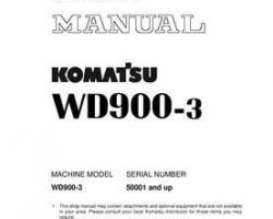 Komatsu Bulldozers Wheeled Model Wd900-3 Shop Service Repair Manual - S/N 50001-UP