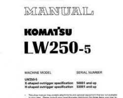 Komatsu Crane Model Lw250-5-H-Type Shop Service Repair Manual - S/N 50001-UP