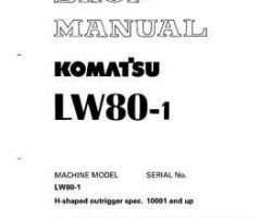 Komatsu Crane Model Lw80-1 Shop Service Repair Manual - S/N 10001-UP