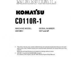 Komatsu Crawler Carriers Model Cd110R-1 Shop Service Repair Manual - S/N 1317-UP