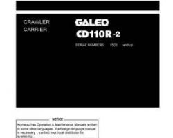 Komatsu Crawler Carriers Model Cd110R-2 Owner Operator Maintenance Manual - S/N 1501-UP