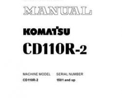 Komatsu Crawler Carriers Model Cd110R-2 Shop Service Repair Manual - S/N 1501-UP