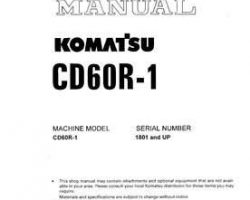 Komatsu Crawler Carriers Model Cd60R-1 Shop Service Repair Manual - S/N 1801-UP