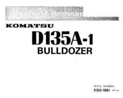 Komatsu Crawler Loaders Model D135A-1 Owner Operator Maintenance Manual - S/N 10001-UP