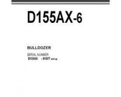 Komatsu Crawler Loaders Model D155Ax-6 Owner Operator Maintenance Manual - S/N 81077-UP