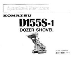 Komatsu Crawler Loaders Model D155S-1 Owner Operator Maintenance Manual - S/N 1184-UP