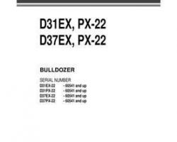 Komatsu Crawler Loaders Model D37Ex-22 Eu Owner Operator Maintenance Manual - S/N 60541-UP