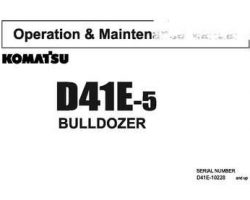 Komatsu Crawler Loaders Model D41E-5 Owner Operator Maintenance Manual - S/N 10228-UP