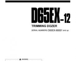 Komatsu Crawler Loaders Model D65Ex-12-Trimming Dozer Owner Operator Maintenance Manual - S/N 60001-UP