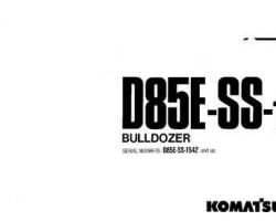 Komatsu Crawler Loaders Model D85Ess-1 Owner Operator Maintenance Manual - S/N 1542-UP