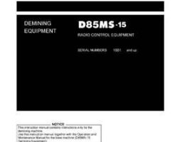 Komatsu Crawler Loaders Model D85Ms-15-Radio Control Equipment Owner Operator Maintenance Manual - S/N 1001-UP
