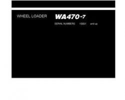 Komatsu Crawler Loaders Model Wa470-7 Shop Service Repair Manual - S/N 10001-UP