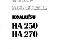 Komatsu Dump Trucks Articulated Model Ha270-1 Shop Service Repair Manual - S/N 65226-UP