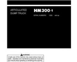 Komatsu Dump Trucks Articulated Model Hm300-1 Owner Operator Maintenance Manual - S/N 1260-UP