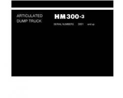 Komatsu Dump Trucks Articulated Model Hm300-3 Shop Service Repair Manual - S/N 3001-UP