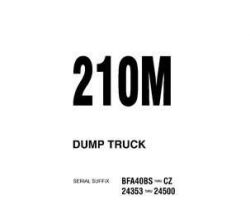 Komatsu Dump Trucks Rigid Model 210M Owner Operator Maintenance Manual - S/N BFA40-BS-BFA40-CZ