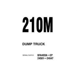 Komatsu Dump Trucks Rigid Model 210M Shop Service Repair Manual - S/N BFA40-DA-BFA40-EP
