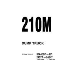 Komatsu Dump Trucks Rigid Model 210M Owner Operator Maintenance Manual - S/N BFA40-DP-BFA40-EP