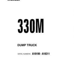 Komatsu Dump Trucks Rigid Model 330M-Sa12V140Z-1 Eng Owner Operator Maintenance Manual - S/N A10190-A10211