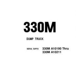 Komatsu Dump Trucks Rigid Model 330M-Sa12V140Z-1 Eng Shop Service Repair Manual - S/N A10190-A10211
