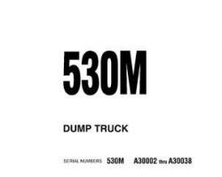 Komatsu Dump Trucks Rigid Model 530M Shop Service Repair Manual - S/N A30002-A30038