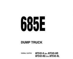 Komatsu Dump Trucks Rigid Model 685E Shop Service Repair Manual - S/N 31622-31936