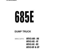 Komatsu Dump Trucks Rigid Model 685E Shop Service Repair Manual - S/N 32158-32182