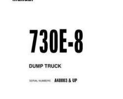 Komatsu Dump Trucks Rigid Model 730E-8 Shop Service Repair Manual - S/N A40003-UP