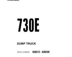 Komatsu Dump Trucks Rigid Model 730E Owner Operator Maintenance Manual - S/N A30212-A30259
