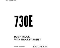 Komatsu Dump Trucks Rigid Model 730E Owner Operator Maintenance Manual - S/N A30212-A30354