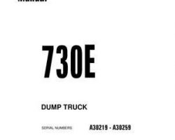 Komatsu Dump Trucks Rigid Model 730E Shop Service Repair Manual - S/N A30219-A30259