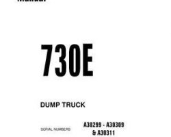 Komatsu Dump Trucks Rigid Model 730E Owner Operator Maintenance Manual - S/N A30299-A30309