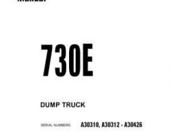 Komatsu Dump Trucks Rigid Model 730E Owner Operator Maintenance Manual - S/N A30312-A30426