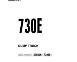 Komatsu Dump Trucks Rigid Model 730E Owner Operator Maintenance Manual - S/N A30539-A30551
