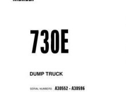 Komatsu Dump Trucks Rigid Model 730E Owner Operator Maintenance Manual - S/N A30552-A30596