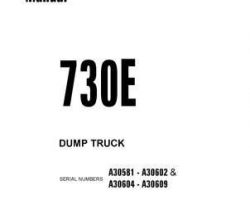 Komatsu Dump Trucks Rigid Model 730E Shop Service Repair Manual - S/N A30581-A30602