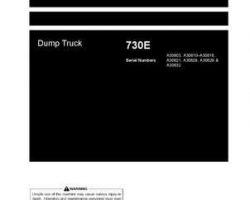 Komatsu Dump Trucks Rigid Model 730E Owner Operator Maintenance Manual - S/N A30603