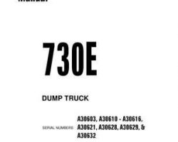 Komatsu Dump Trucks Rigid Model 730E Shop Service Repair Manual - S/N A30603