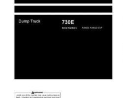 Komatsu Dump Trucks Rigid Model 730E Owner Operator Maintenance Manual - S/N A30620