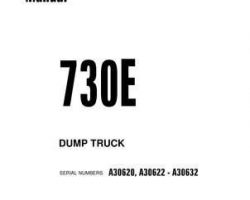 Komatsu Dump Trucks Rigid Model 730E Shop Service Repair Manual - S/N A30620