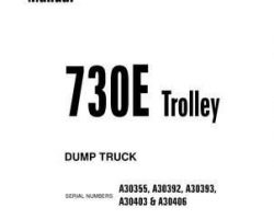 Komatsu Dump Trucks Rigid Model 730E-With Trolley Shop Service Repair Manual - S/N A30393