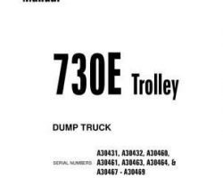 Komatsu Dump Trucks Rigid Model 730E-With Trolley Shop Service Repair Manual - S/N A30431-A30432