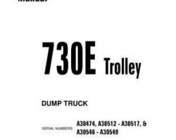 Komatsu Dump Trucks Rigid Model 730E-With Trolley Owner Operator Maintenance Manual - S/N A30474