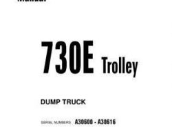 Komatsu Dump Trucks Rigid Model 730E-With Trolley Owner Operator Maintenance Manual - S/N A30600-A30616